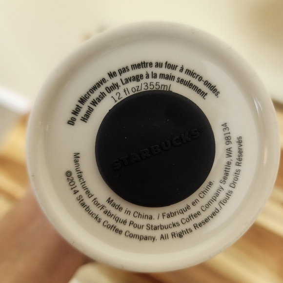 Starbucks 2014 Marble Ceramic Coffee Mug Abstract Geometric Mug Travel Tumbler - Picture 6 of 9